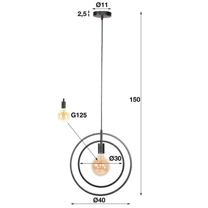 Luxusbetten24 Orbitra Pendelleuchte, Drehbares Ringdesign, Anthrazit