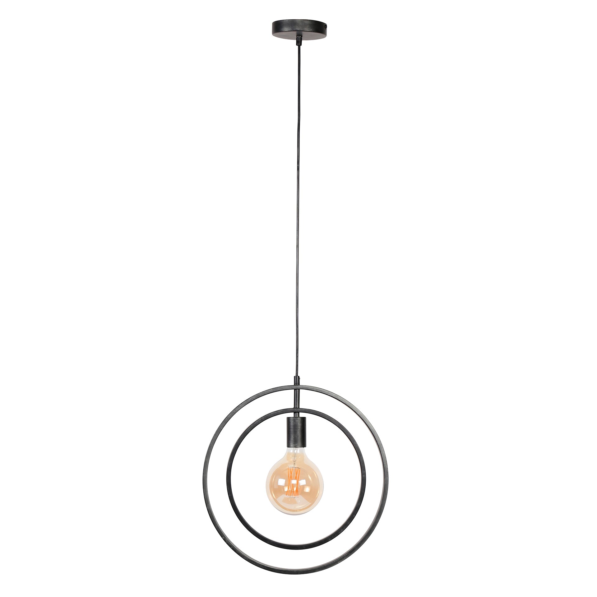 Luxusbetten24 Orbitra Pendelleuchte, Drehbares Ringdesign, Anthrazit