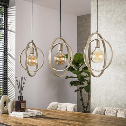 Luxusbetten24 Rotaro Line Pendelleuchte – Modernes Lineares Ringdesign, 3‑Flammig