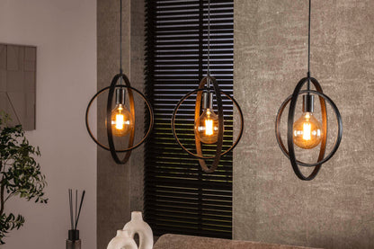 Luxusbetten24 Rotaro Line Pendelleuchte – Modernes Lineares Ringdesign, 3‑Flammig