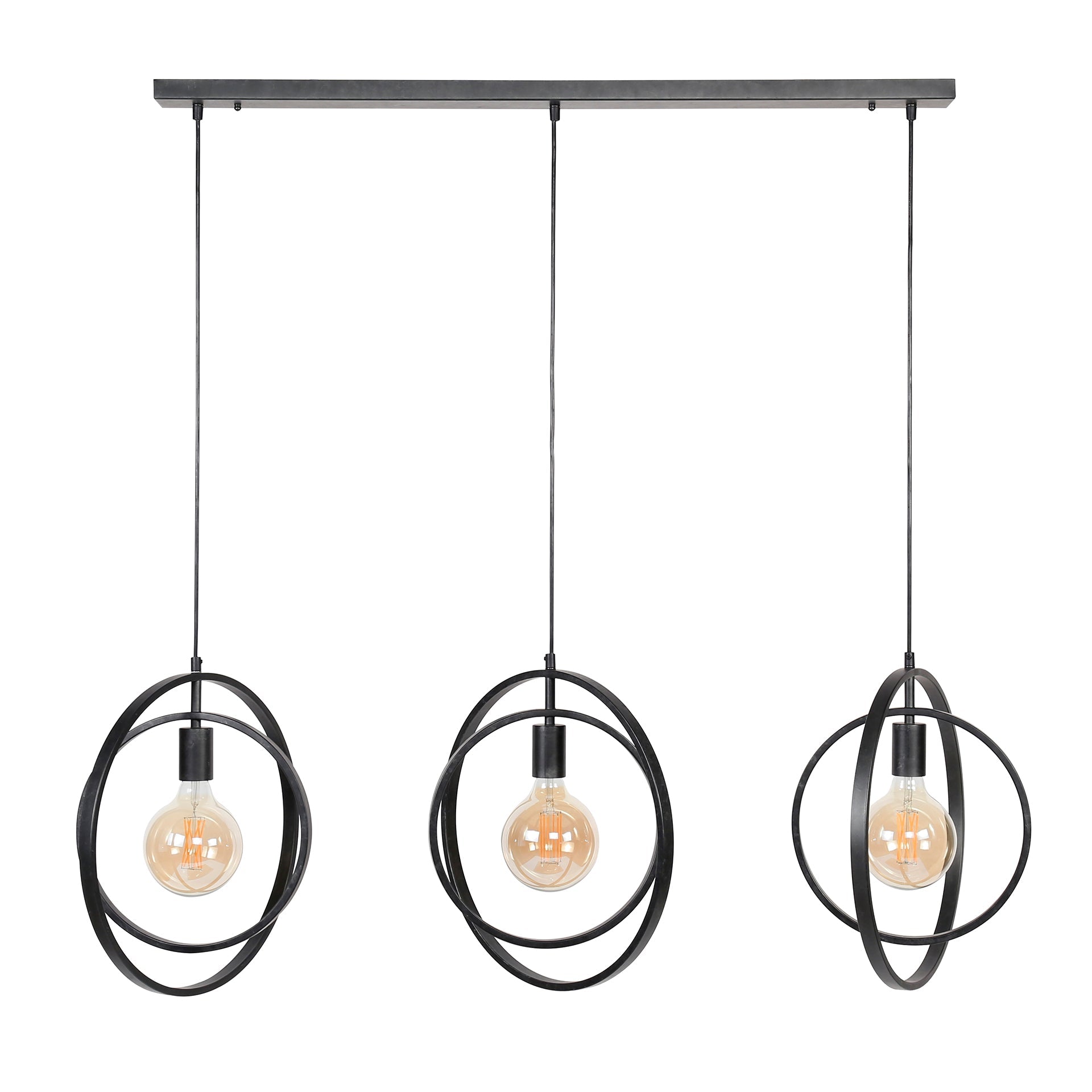 Luxusbetten24 Rotaro Line Pendelleuchte – Modernes Lineares Ringdesign, 3‑Flammig