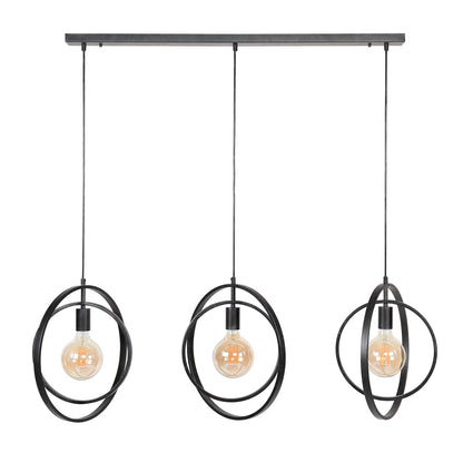 Luxusbetten24 Rotaro Line Pendelleuchte – Modernes Lineares Ringdesign, 3‑Flammig