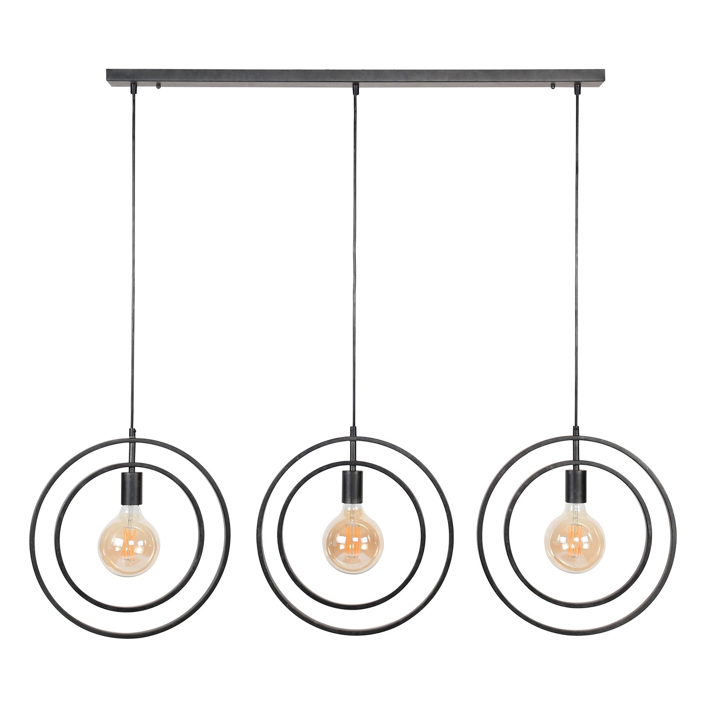 Luxusbetten24 Rotaro Line Pendelleuchte – Modernes Lineares Ringdesign, 3‑Flammig