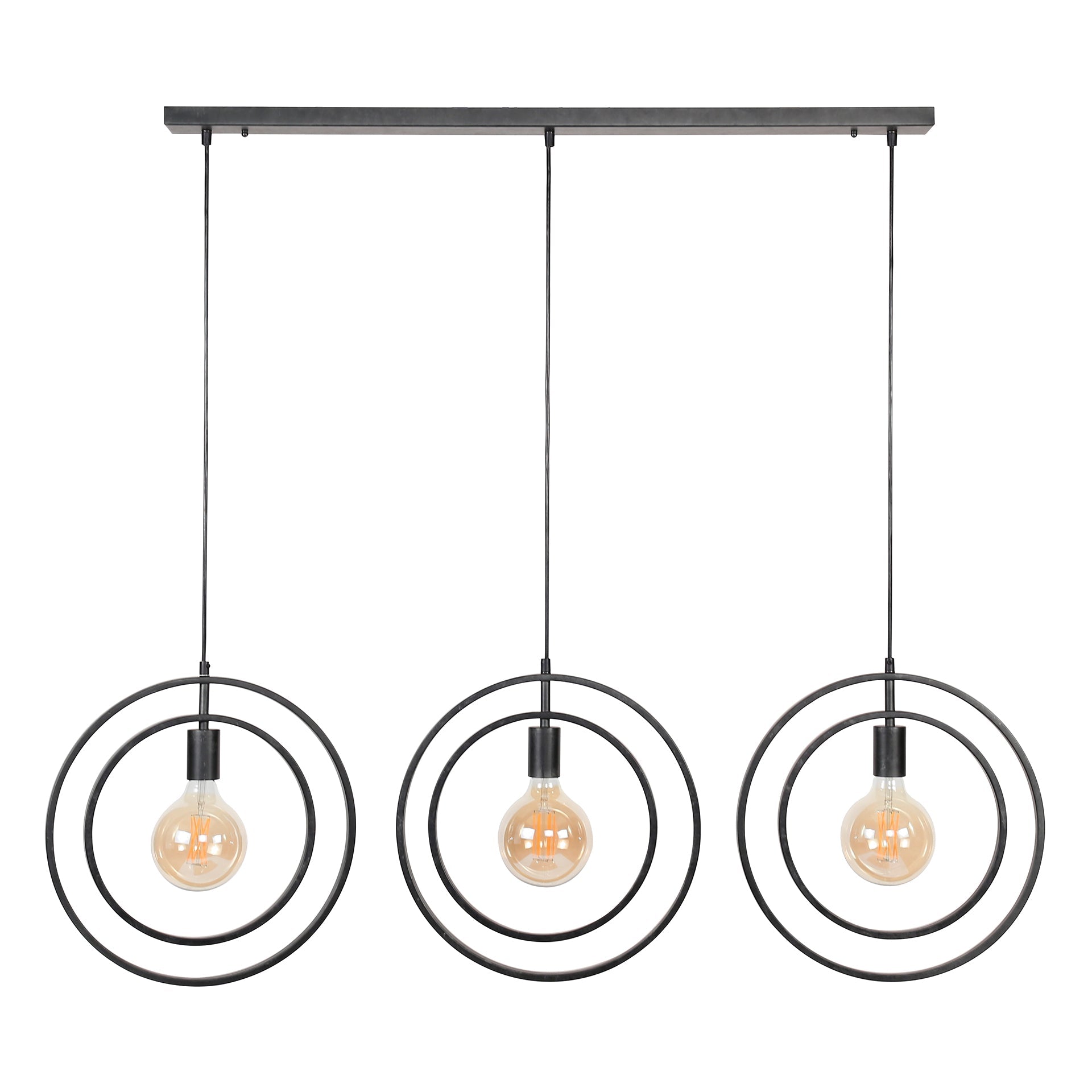 Luxusbetten24 Rotaro Line Pendelleuchte – Modernes Lineares Ringdesign, 3‑Flammig