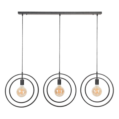 Luxusbetten24 Rotaro Line Pendelleuchte – Modernes Lineares Ringdesign, 3‑Flammig