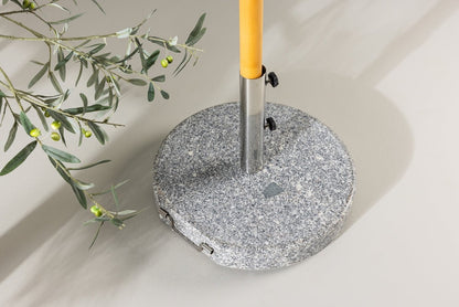 Luxusbetten24 Dom Sonnenschirmständer 40 kg Granit mit Rollen Grau