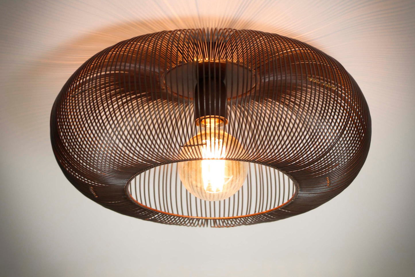 Luxusbetten24 Twira Moderne Deckenleuchte aus Schwarznickel mit Kupferdetails