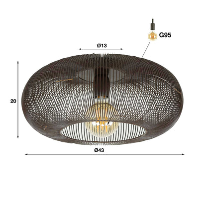 Luxusbetten24 Twira Moderne Deckenleuchte aus Schwarznickel mit Kupferdetails
