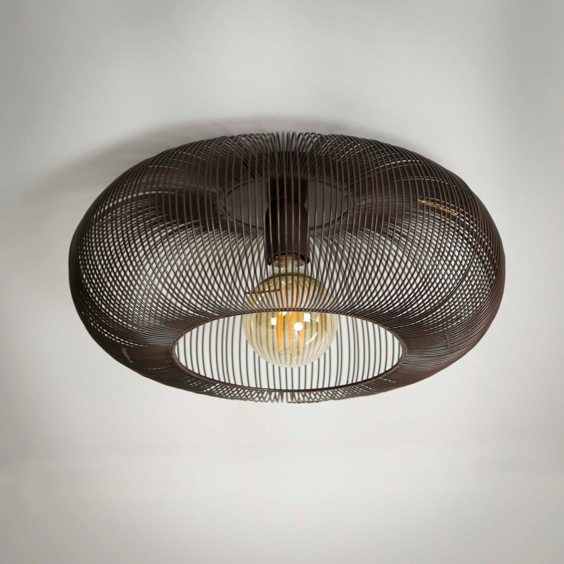 Luxusbetten24 Twira Moderne Deckenleuchte aus Schwarznickel mit Kupferdetails