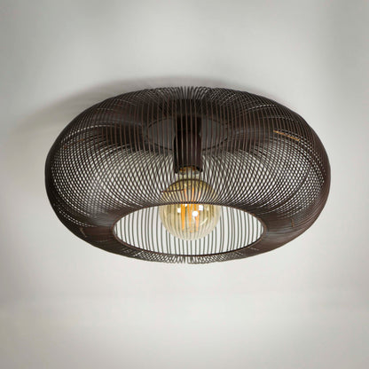Luxusbetten24 Twira Moderne Deckenleuchte aus Schwarznickel mit Kupferdetails