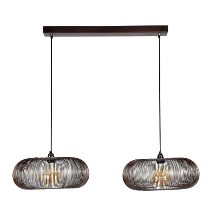 Luxusbetten24 Aurex Duo Pendelleuchte Schwarznickel mit Gold Akzenten, Schwarz