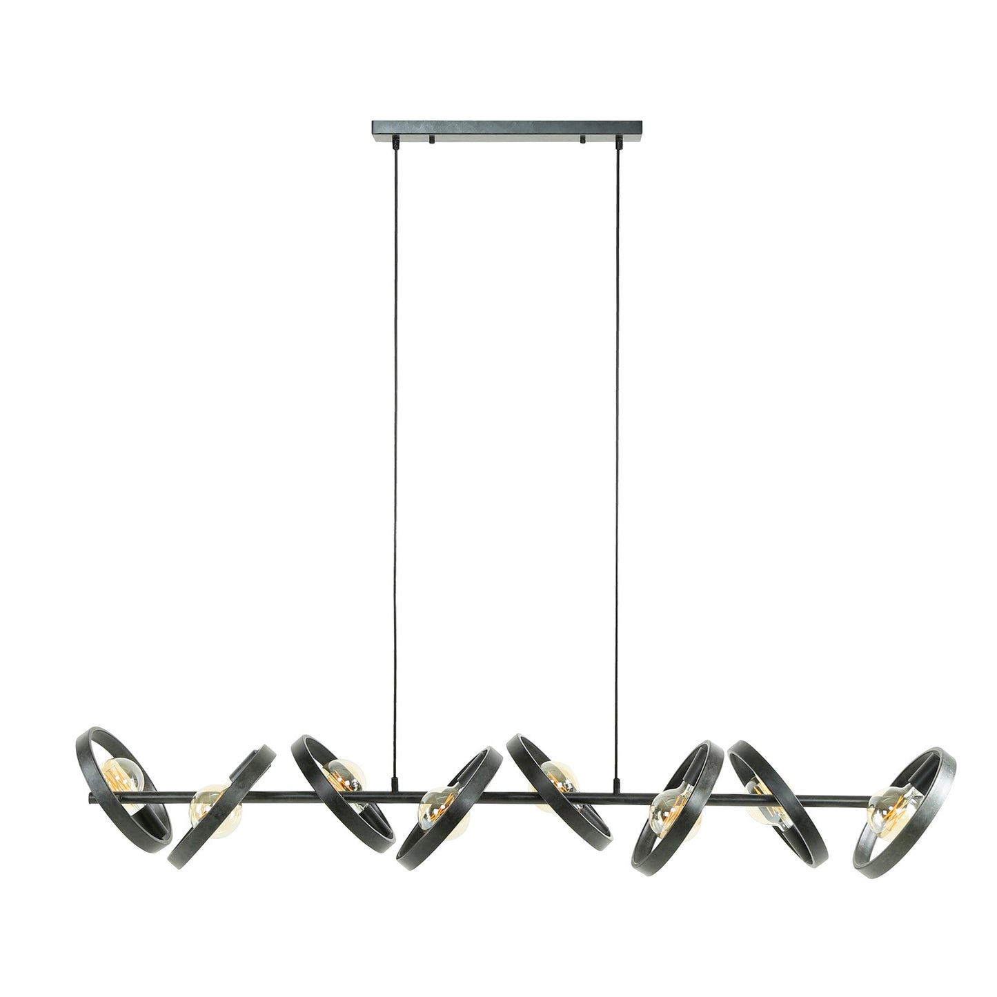 Pendelleuchte Arkon Octa – Offenes Metallrahmen-Design in Charcoal (8-flammig)