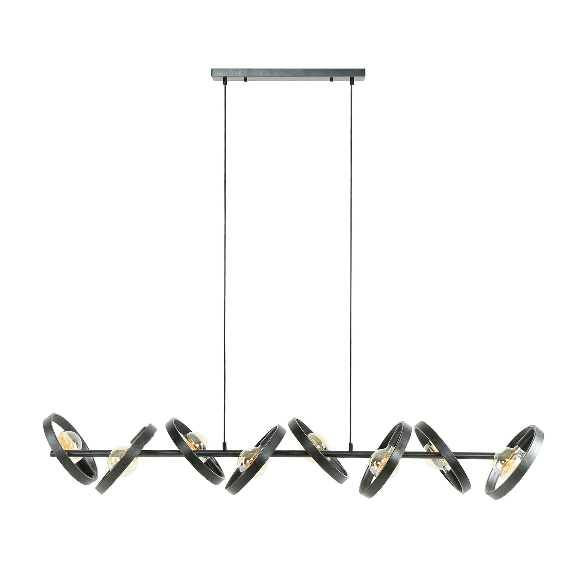 Pendelleuchte Arkon Octa – Offenes Metallrahmen-Design in Charcoal (8-flammig)