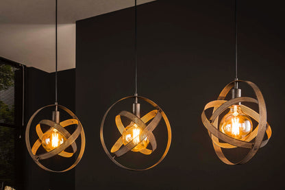Pendelleuchte Astryx – Drehbares Ringdesign Schwarz 3‑Flammig