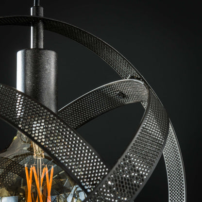 Pendelleuchte Astryx – Drehbares Ringdesign Schwarz 3‑Flammig