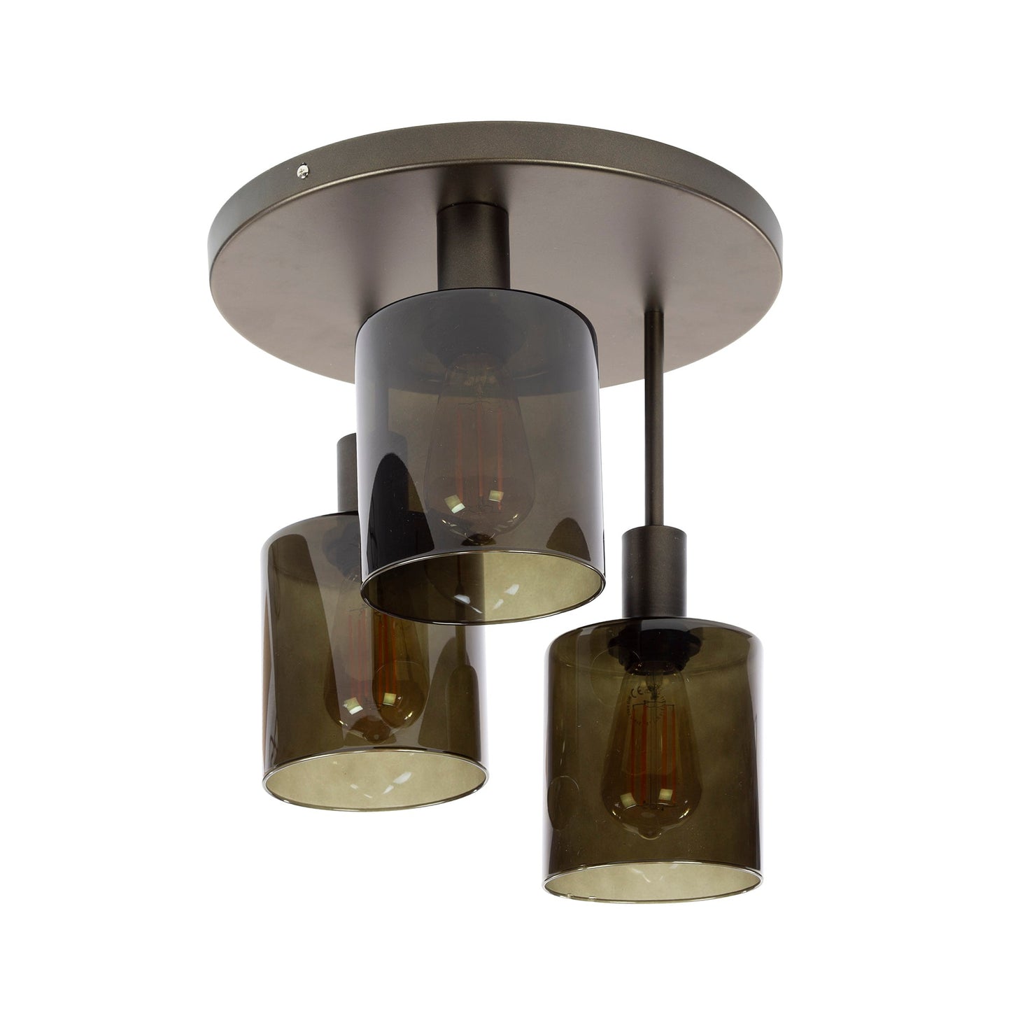 Seravo Deckenleuchte Braun Metall‑Glas, Eleganter Lichtakzent Für Wohnzimmer