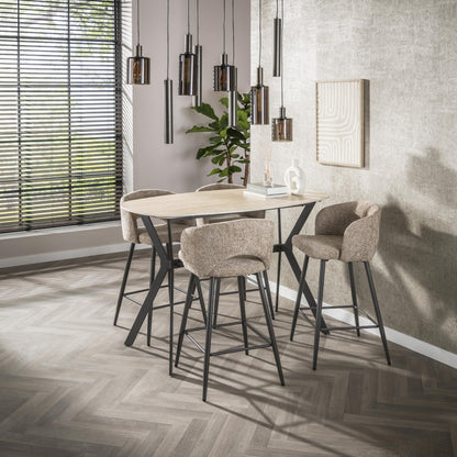 Pendelleuchte Ayu – Cluster-Design in Braun (9-flammig)