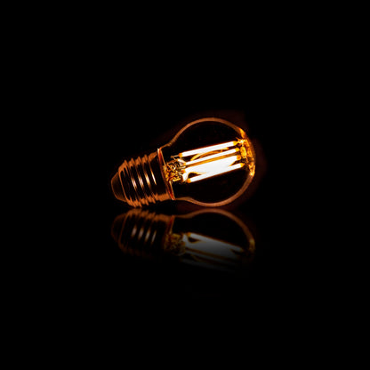 LED-Glühlampe Embera – G45-E27 mit amberfarbenem Glas