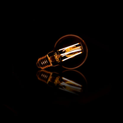 Calyra LED-Glühlampe G70‑E27 Filament Design mit amberfarbenem Glas