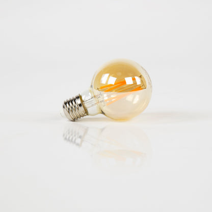 Calyra LED-Glühlampe G70‑E27 Filament Design mit amberfarbenem Glas