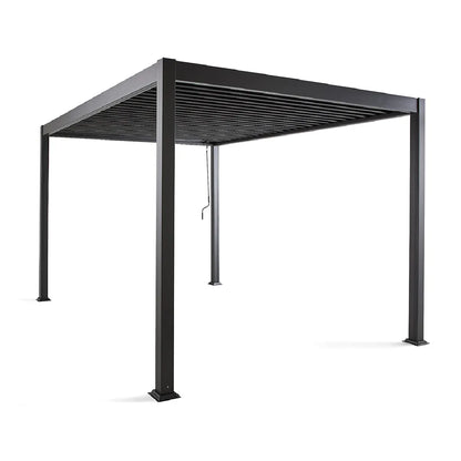 Bestmobilier CHERRY 2458GANT Pergola Bioclimática Aluminio Anthracite 4x3 m