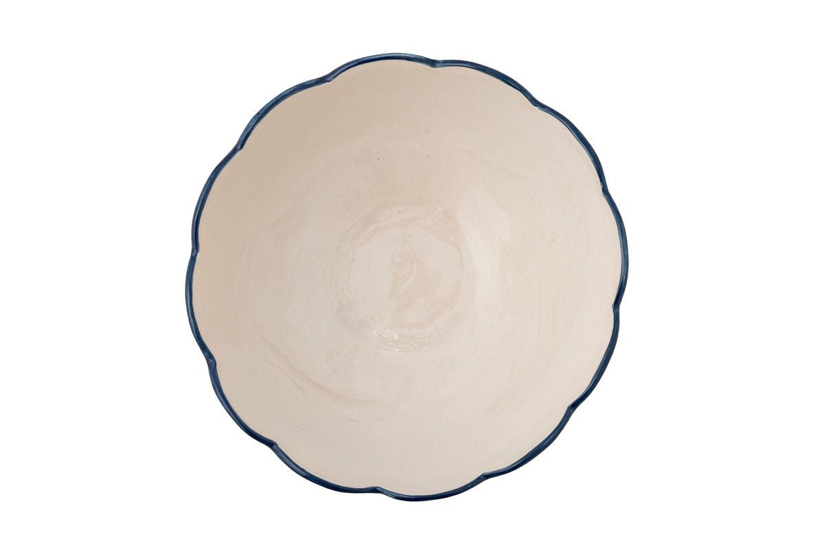 Neria Schale Aus Steingut Handgemalt Blau