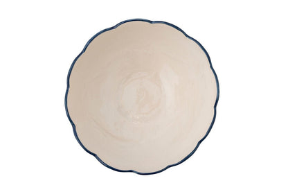 Neria Schale Aus Steingut Handgemalt Blau