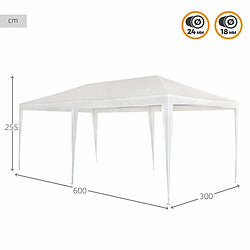 Aktive Pergola Desmontable Blanco 6x3m Techo Retráctil Exterior