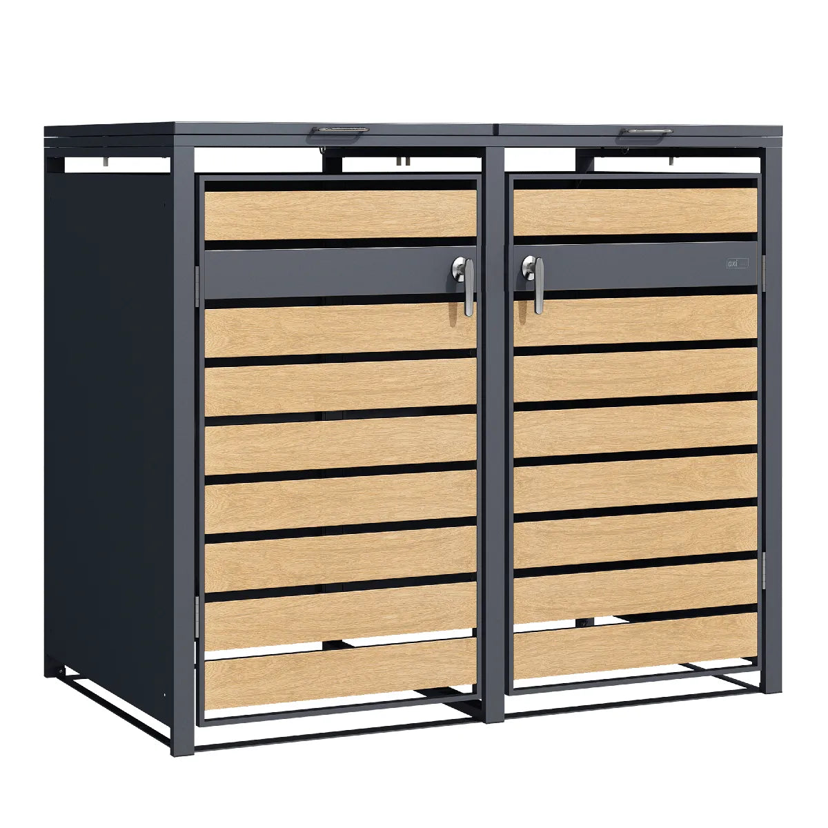 Axi House Cajón de basura 1.32x0.8x1.16 m – Acero Galvanizado Anthracite/Gris