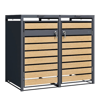 Axi House Cajón de basura 1.32x0.8x1.16 m – Acero Galvanizado Anthracite/Gris