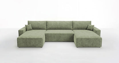 Luxusbetten24 Designer Sofa Vienna U Cord mit Schlaffunktion und Stauraum