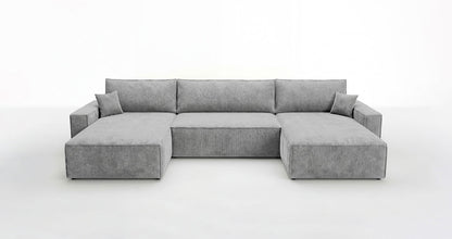 Luxusbetten24 Designer Sofa Vienna U Cord mit Schlaffunktion und Stauraum