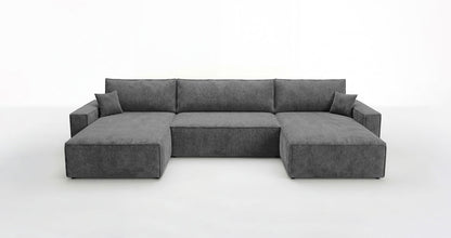 Luxusbetten24 Designer Sofa Vienna U Cord mit Schlaffunktion und Stauraum