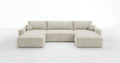 Luxusbetten24 Designer Sofa Vienna U Cord mit Schlaffunktion und Stauraum