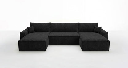 Luxusbetten24 Designer Sofa Vienna U Cord mit Schlaffunktion und Stauraum