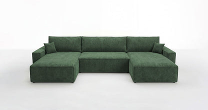 Luxusbetten24 Designer Sofa Vienna U Cord mit Schlaffunktion und Stauraum