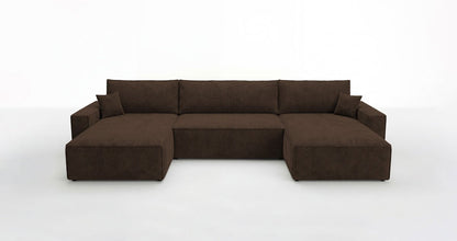 Luxusbetten24 Designer Sofa Vienna U Cord mit Schlaffunktion und Stauraum