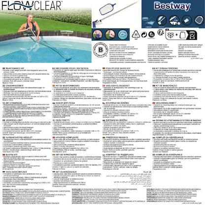 Bestway Kit Limpieza Piscina con Mástil Telescópico 174 cm