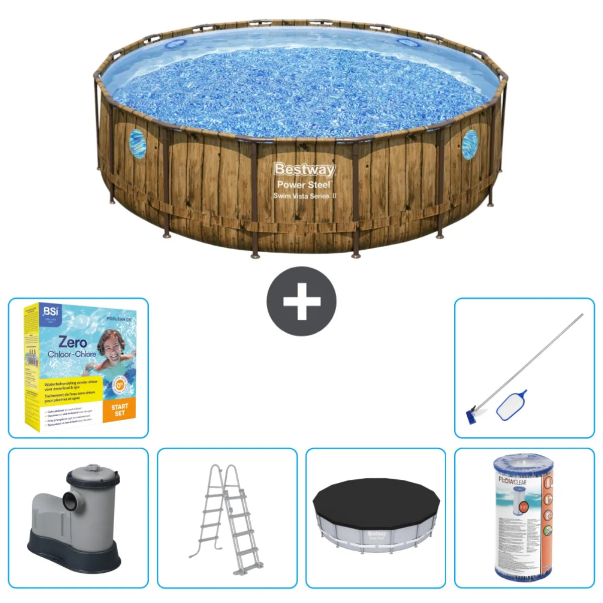 Piscine Tubulaire Ronde Bestway Power Steel Swim Vista MKR00011655917