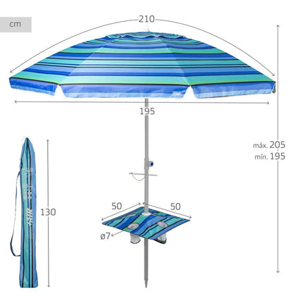 Aktive Parasol Redondo Acero con Tela Oxford 210 cm