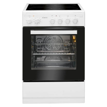 Bomann EHC7939 Cocina Vitrocerámica Blanca 4 Quemadores Horno 43L