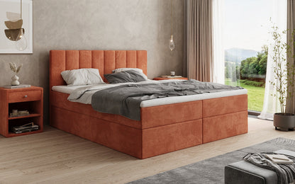 Luxusbetten24 Sofia Boxspringbett Cord mit Stauraum