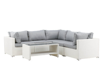 Luxusbetten24 Panther Garten-Loungeset aus Kunstrattan, stilvoll, 3 Farben