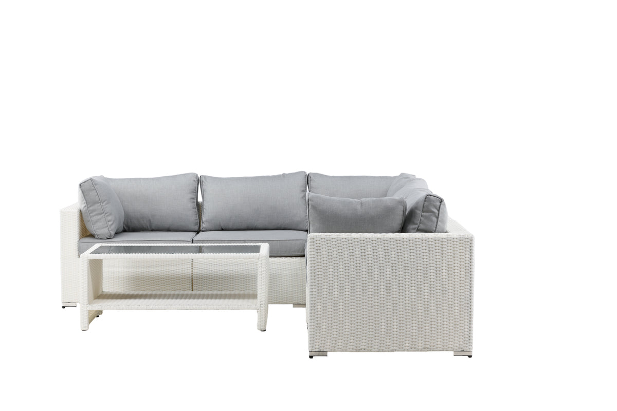 Luxusbetten24 Panther Garten-Loungeset aus Kunstrattan, stilvoll, 3 Farben
