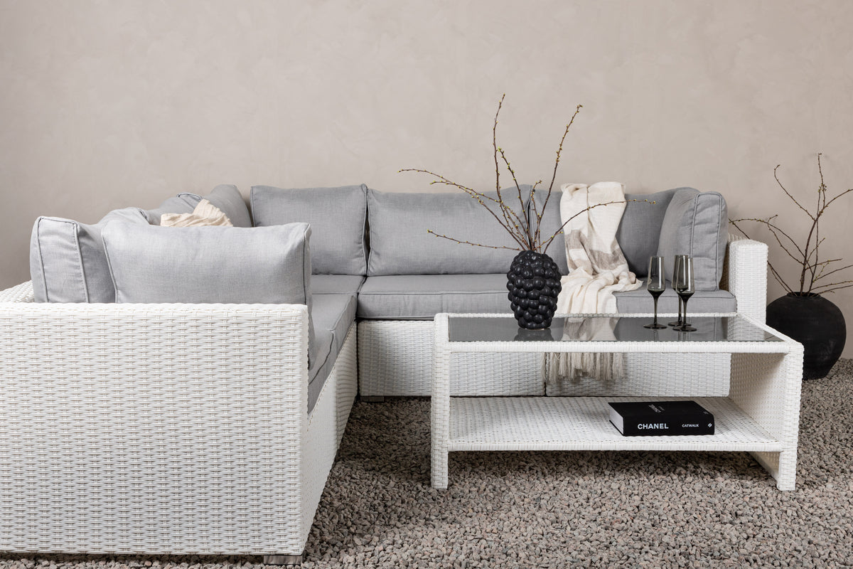 Luxusbetten24 Panther Garten-Loungeset aus Kunstrattan, stilvoll, 3 Farben