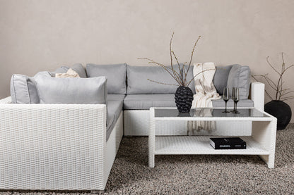 Luxusbetten24 Panther Garten-Loungeset aus Kunstrattan, stilvoll, 3 Farben