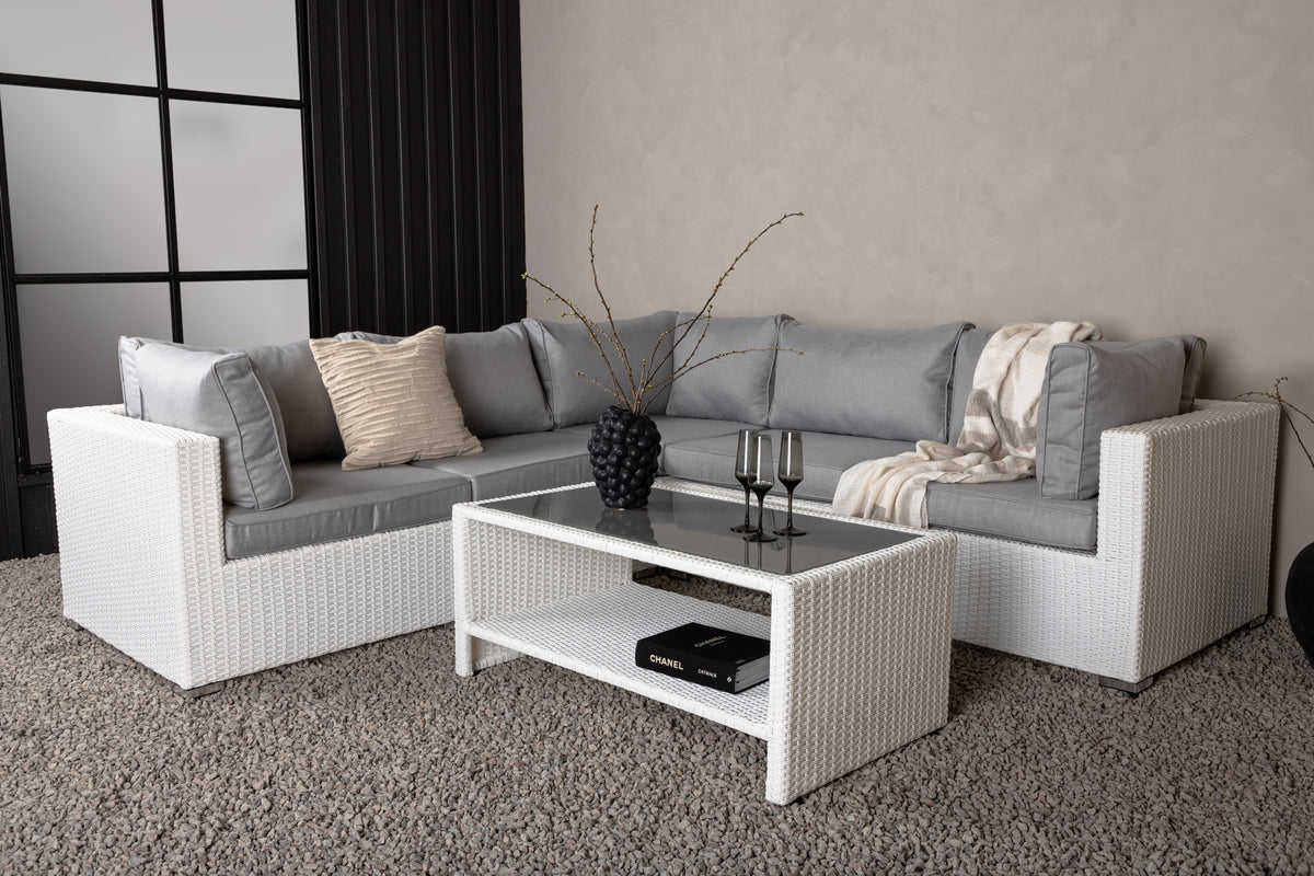 Luxusbetten24 Panther Garten-Loungeset aus Kunstrattan, stilvoll, 3 Farben