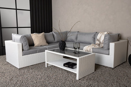 Luxusbetten24 Panther Garten-Loungeset aus Kunstrattan, stilvoll, 3 Farben