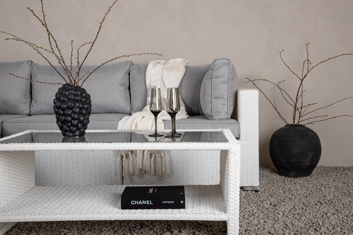 Luxusbetten24 Panther Garten-Loungeset aus Kunstrattan, stilvoll, 3 Farben