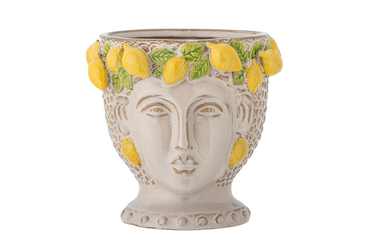 Luxusbetten24 Blumentopf Amalfi Gelbes Steingut